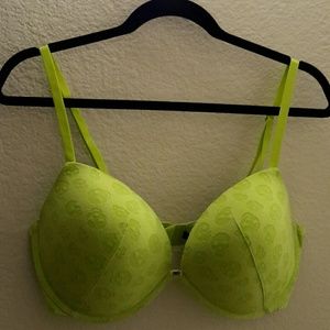 Blackheart by Hot Topic Green Skull Push up Bra